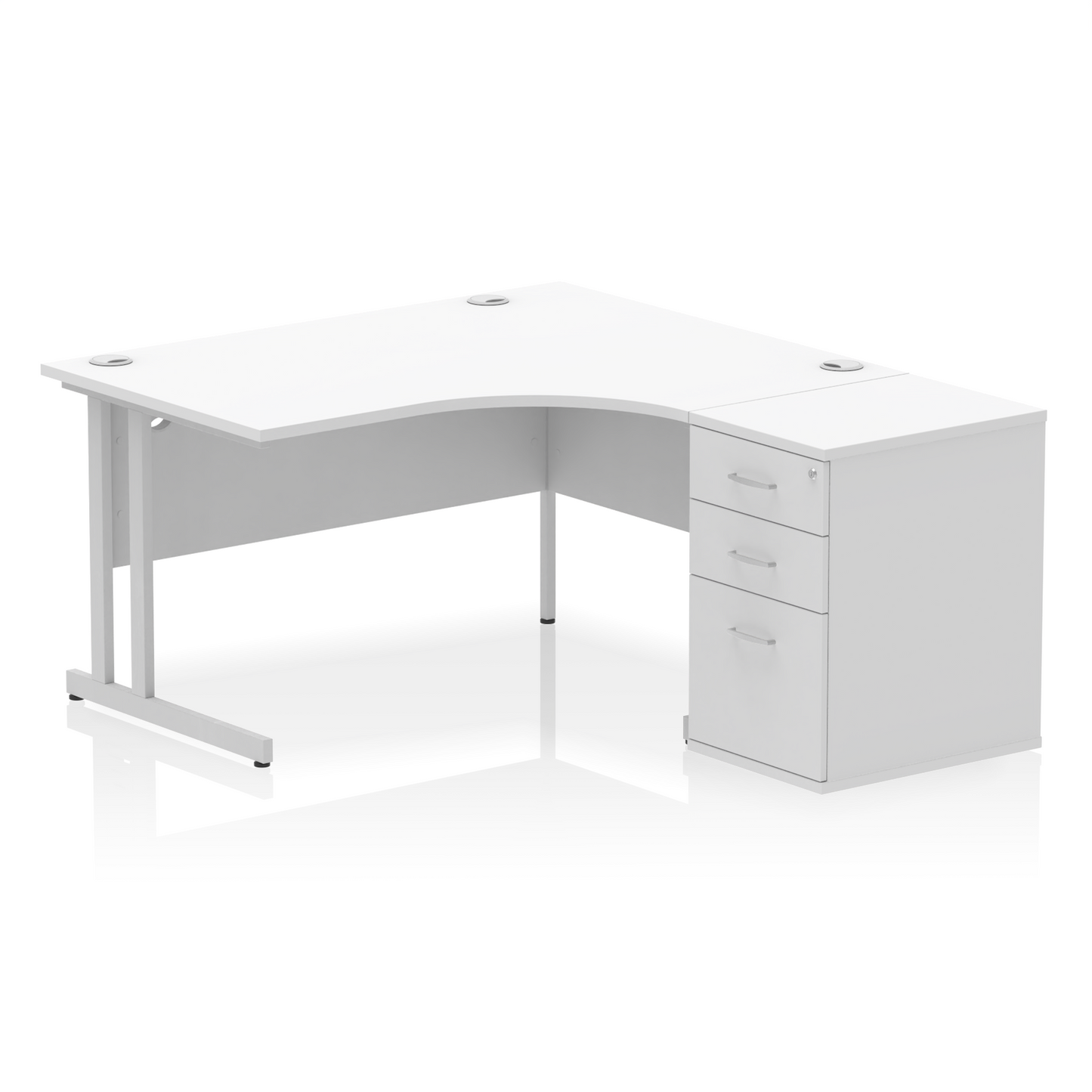 Impulse 1400mm Cantilever Right Crescent Desk Workstation