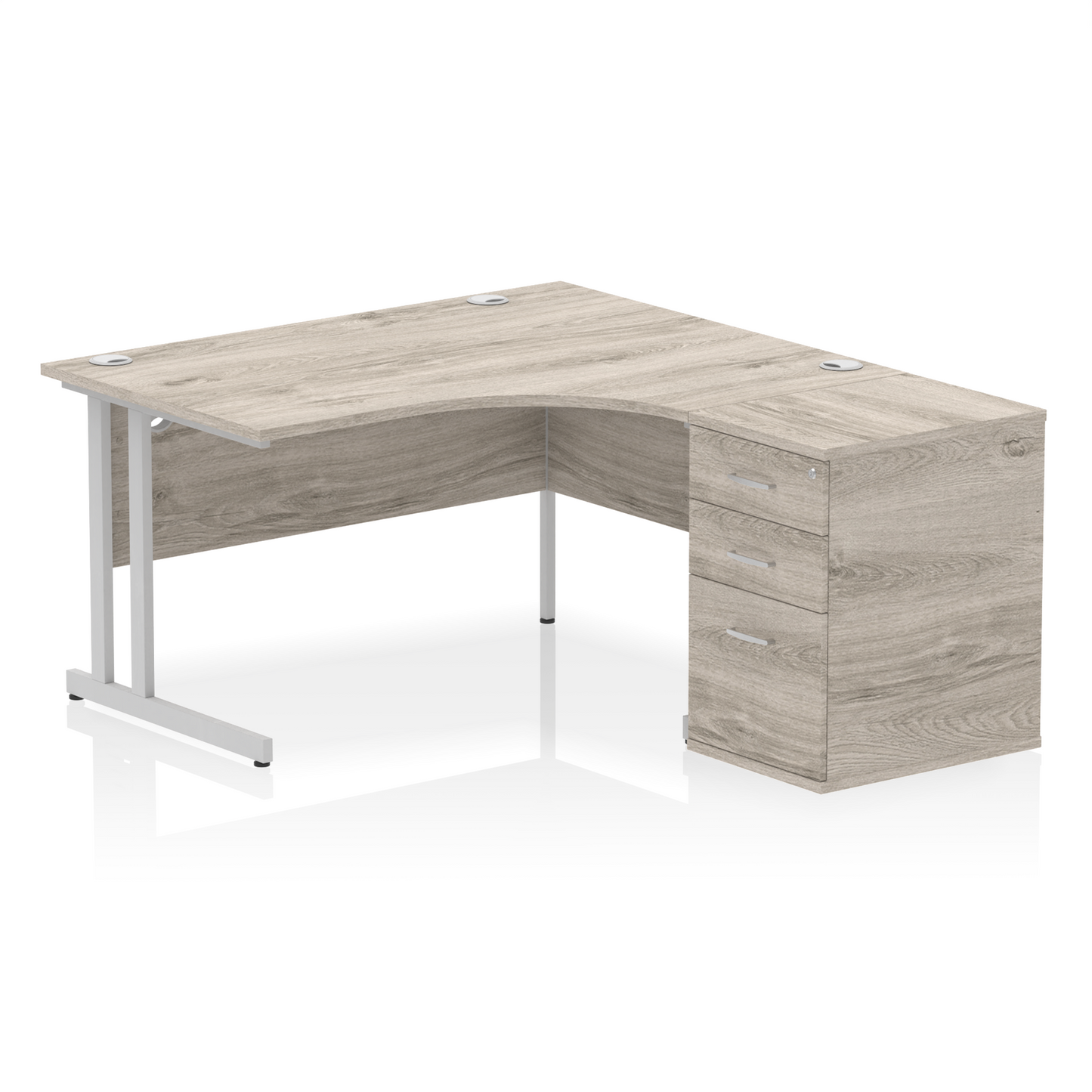 Impulse 1400mm Cantilever Right Crescent Desk Workstation