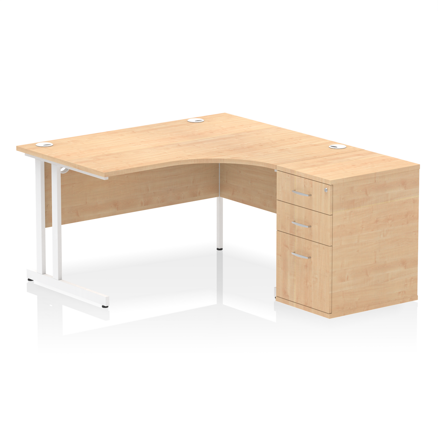 Impulse 1400mm Cantilever Right Crescent Desk Workstation