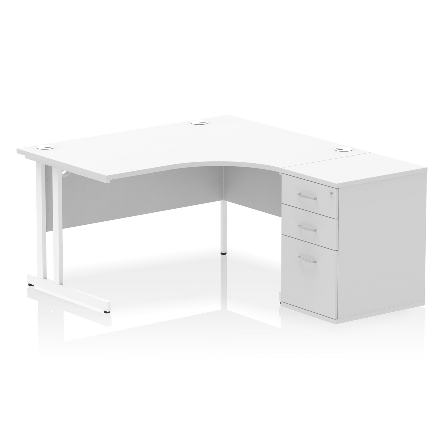 Impulse 1400mm Cantilever Right Crescent Desk Workstation