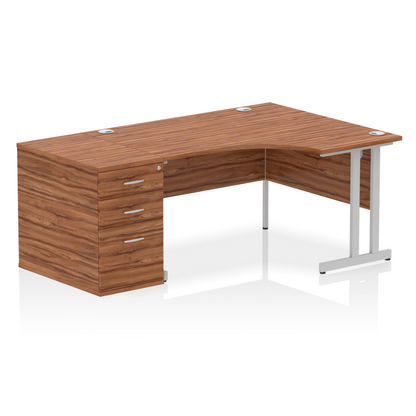 Impulse 1400mm Cantilever Right Crescent Desk Workstation