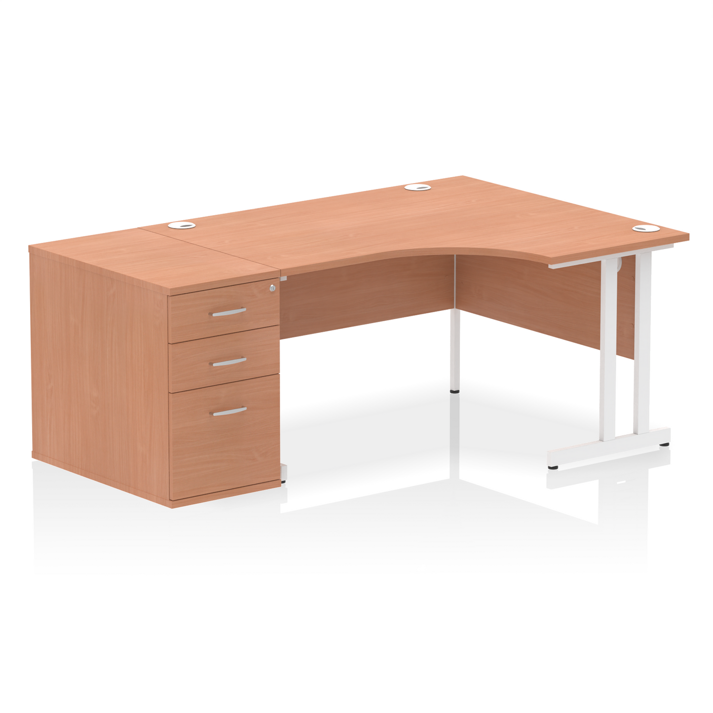 Impulse 1400mm Cantilever Right Crescent Desk Workstation