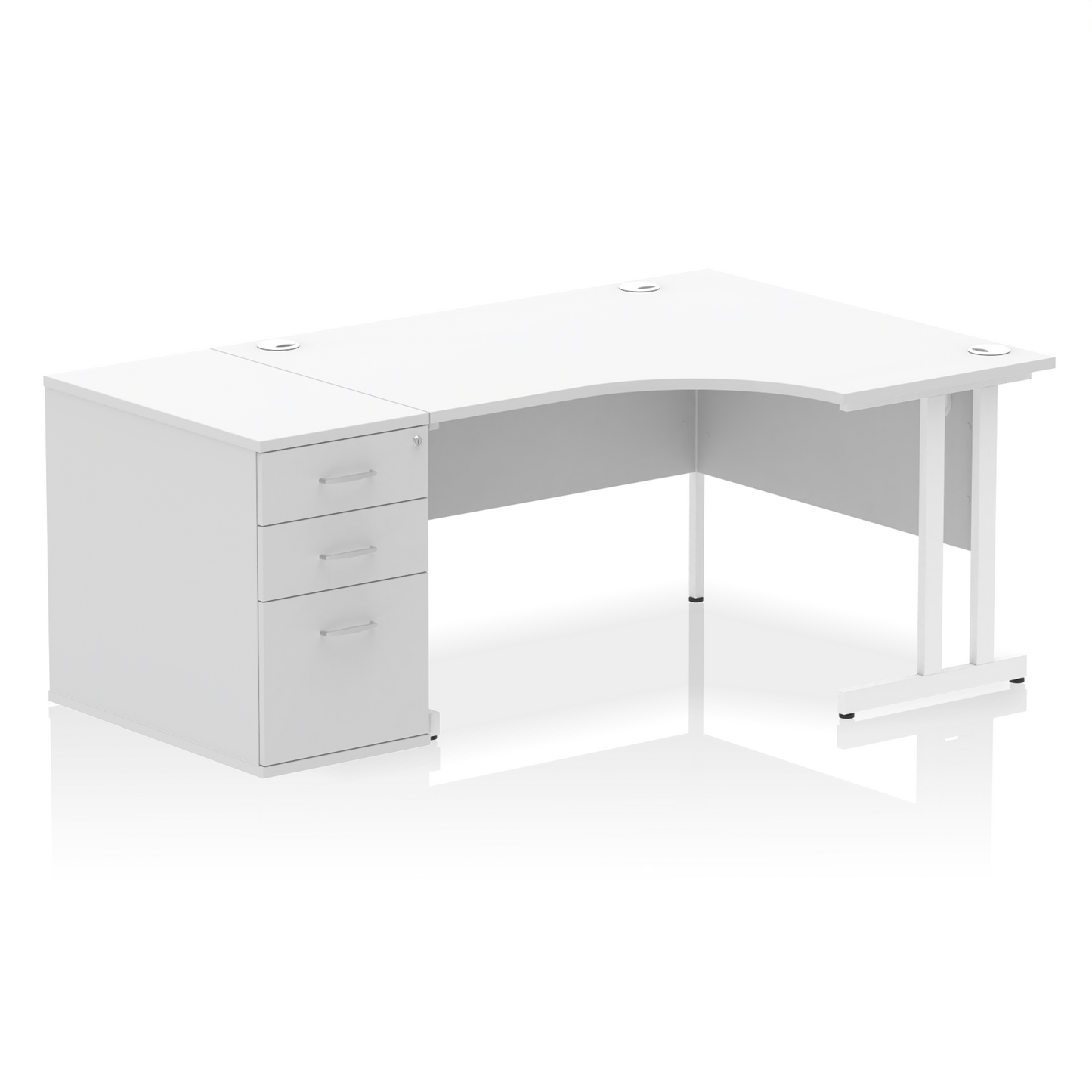 Impulse 1400mm Cantilever Right Crescent Desk Workstation