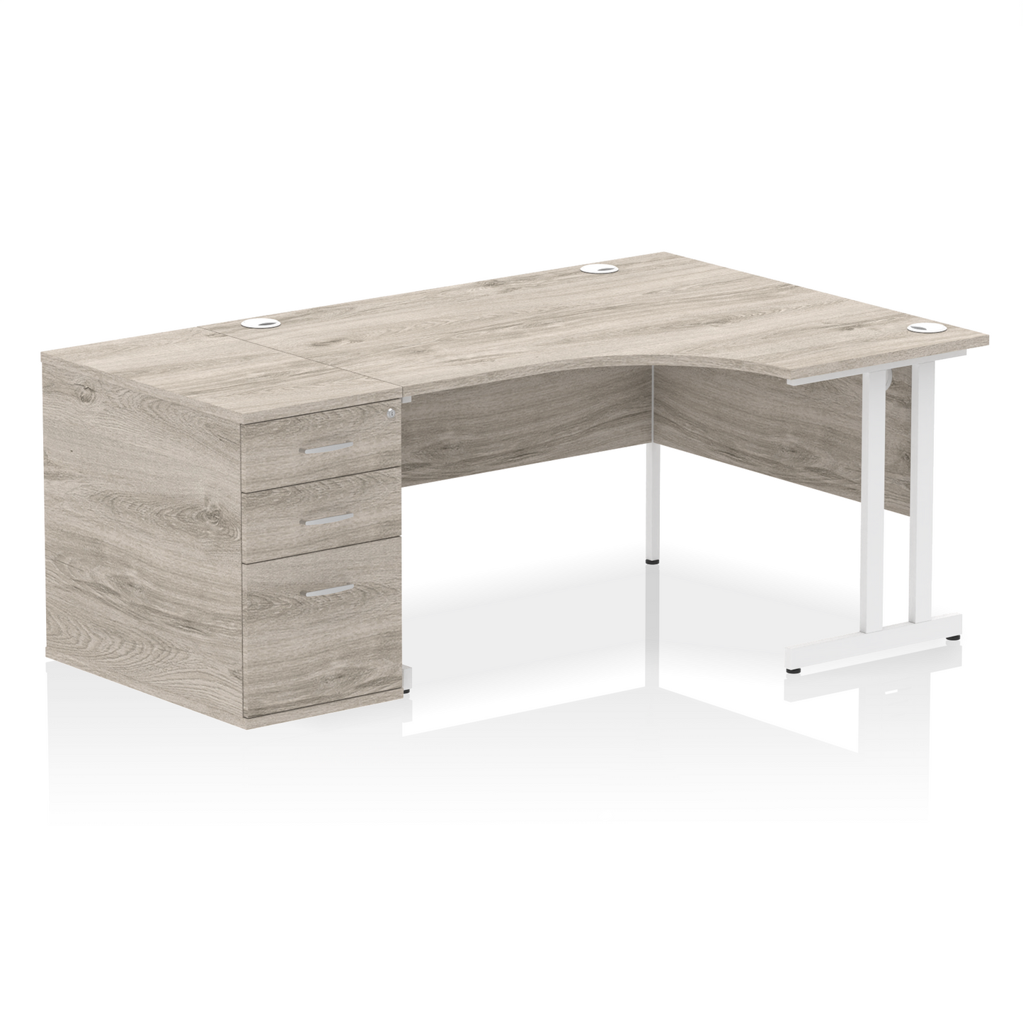 Impulse 1400mm Cantilever Right Crescent Desk Workstation