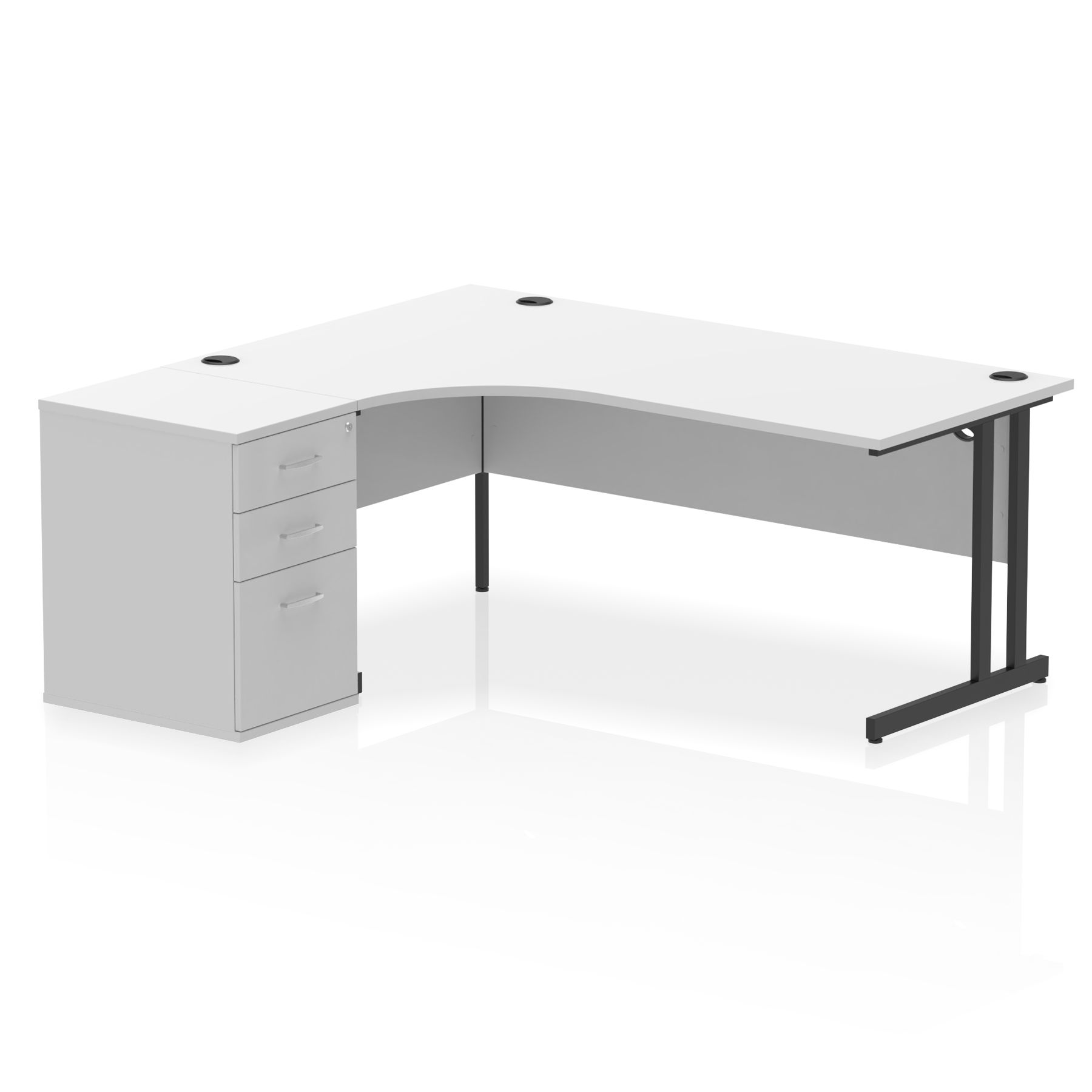 Impulse 1800mm Cantilever Left Crescent Desk Workstation