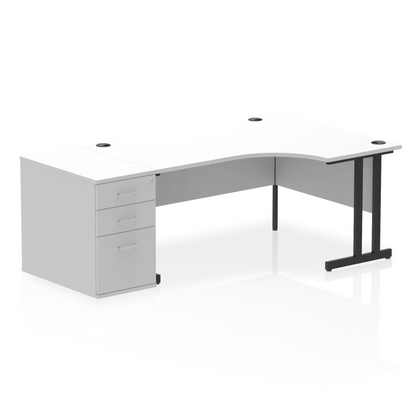 Impulse 1600mm Cantilever Right Crescent Desk Workstation