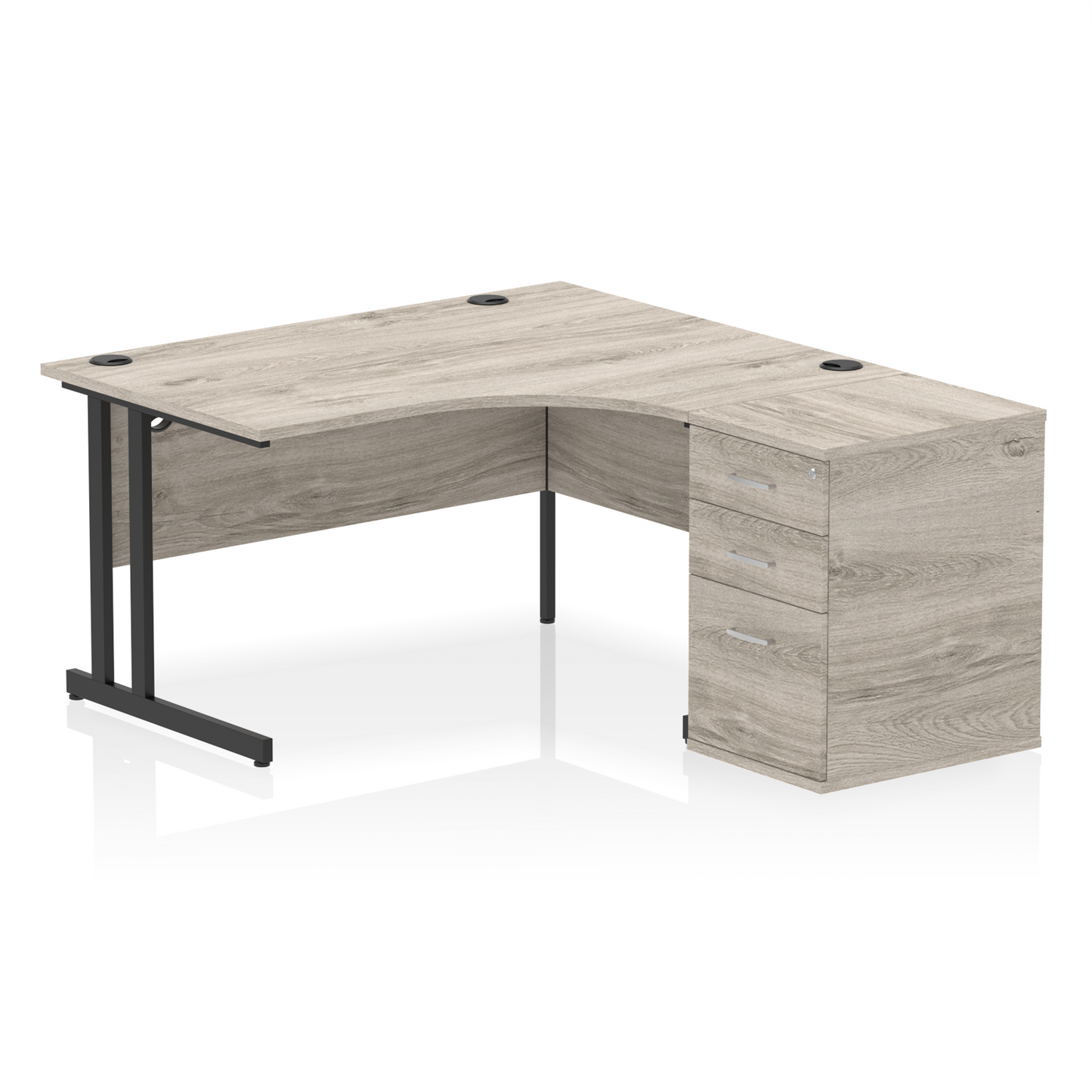 Impulse 1400mm Cantilever Right Crescent Desk Workstation