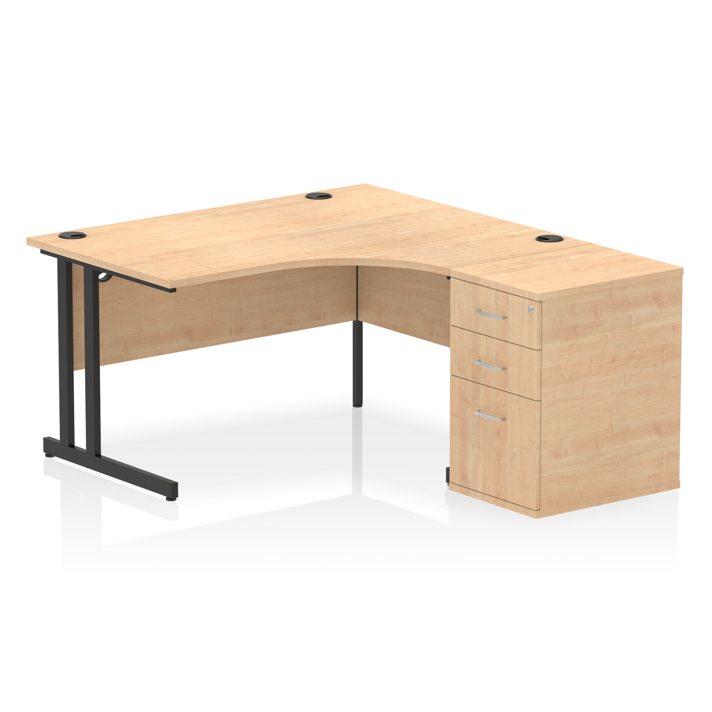 Impulse 1400mm Cantilever Right Crescent Desk Workstation