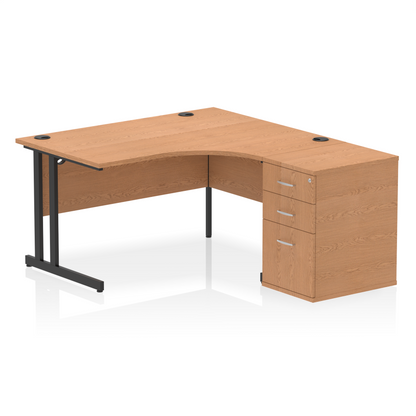 Impulse 1400mm Cantilever Right Crescent Desk Workstation