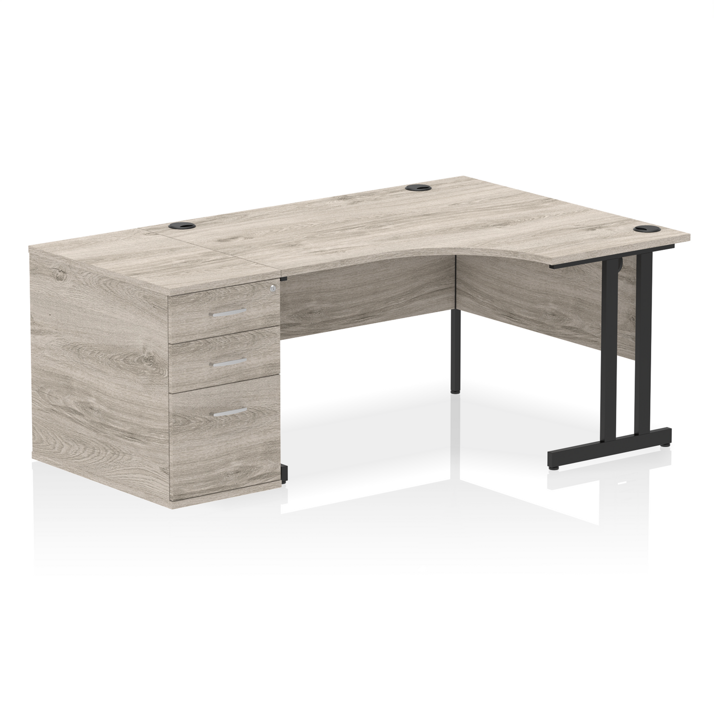 Impulse 1400mm Cantilever Right Crescent Desk Workstation