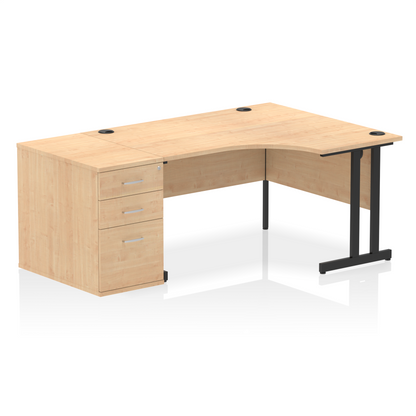 Impulse 1400mm Cantilever Right Crescent Desk Workstation