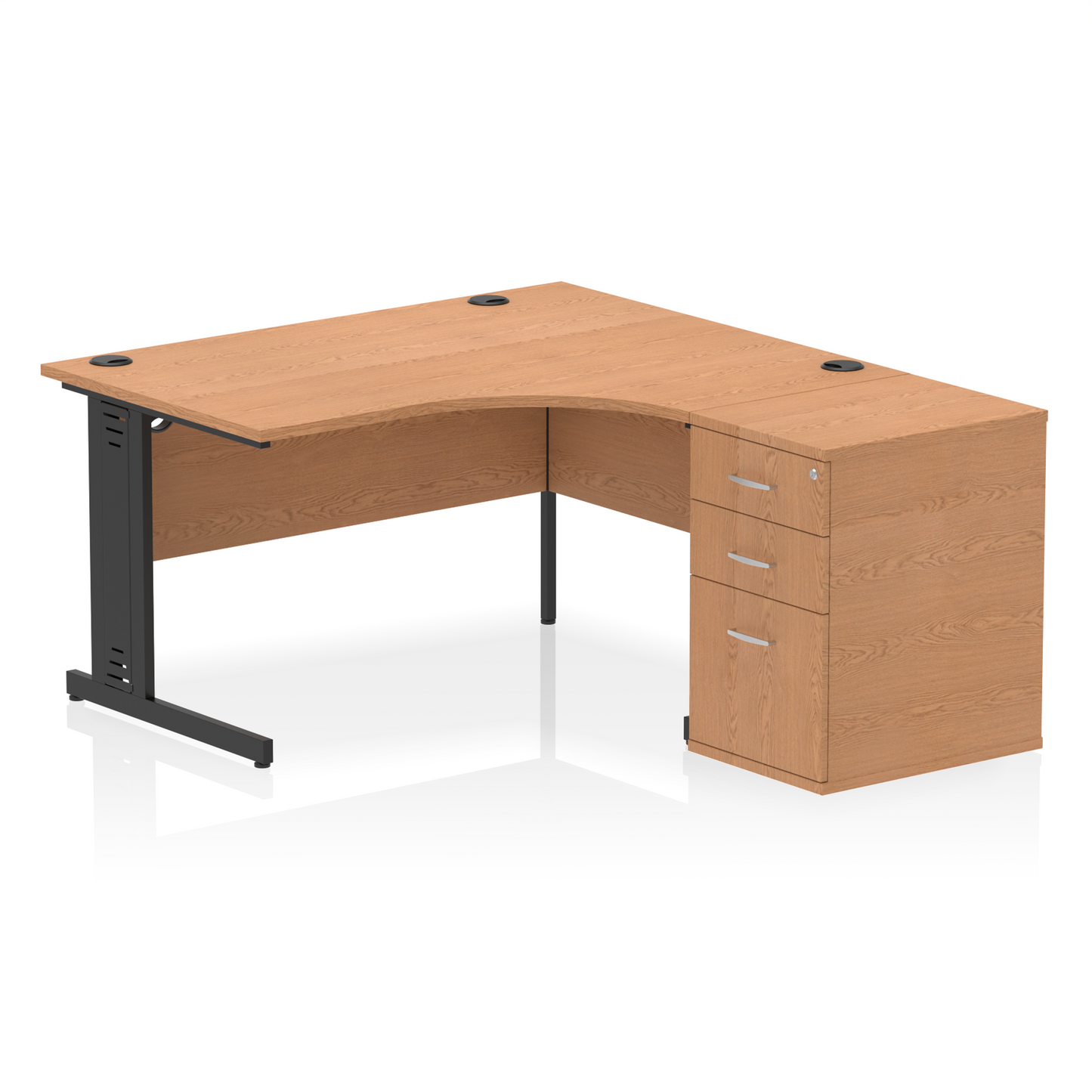 Impulse 1400mm Cable Managed Right Crescent Desk Workstation