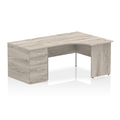 Impulse Panel End Crescent Desk Workstation