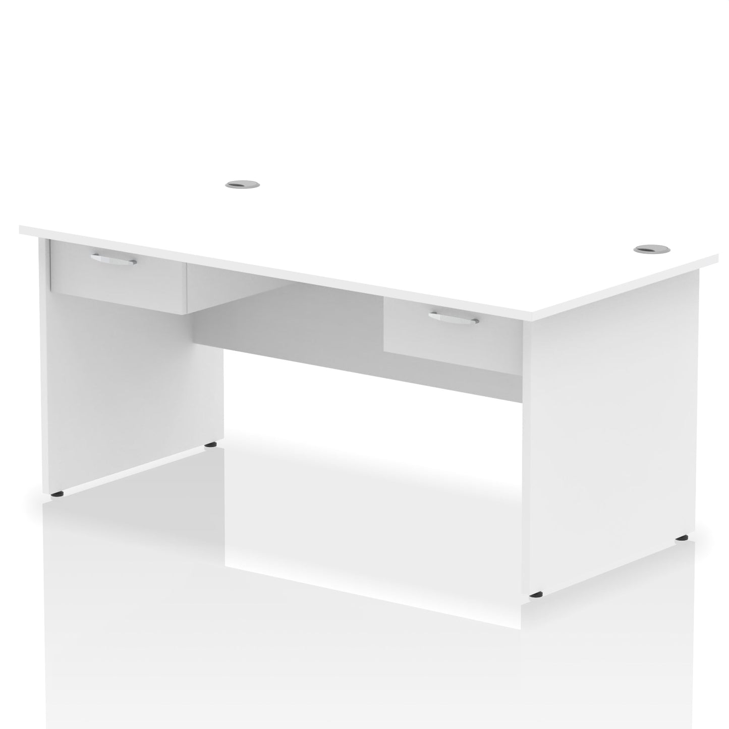 Impulse Panel End Straight Desk Frame With Two One Drawer Fixed Pedestals