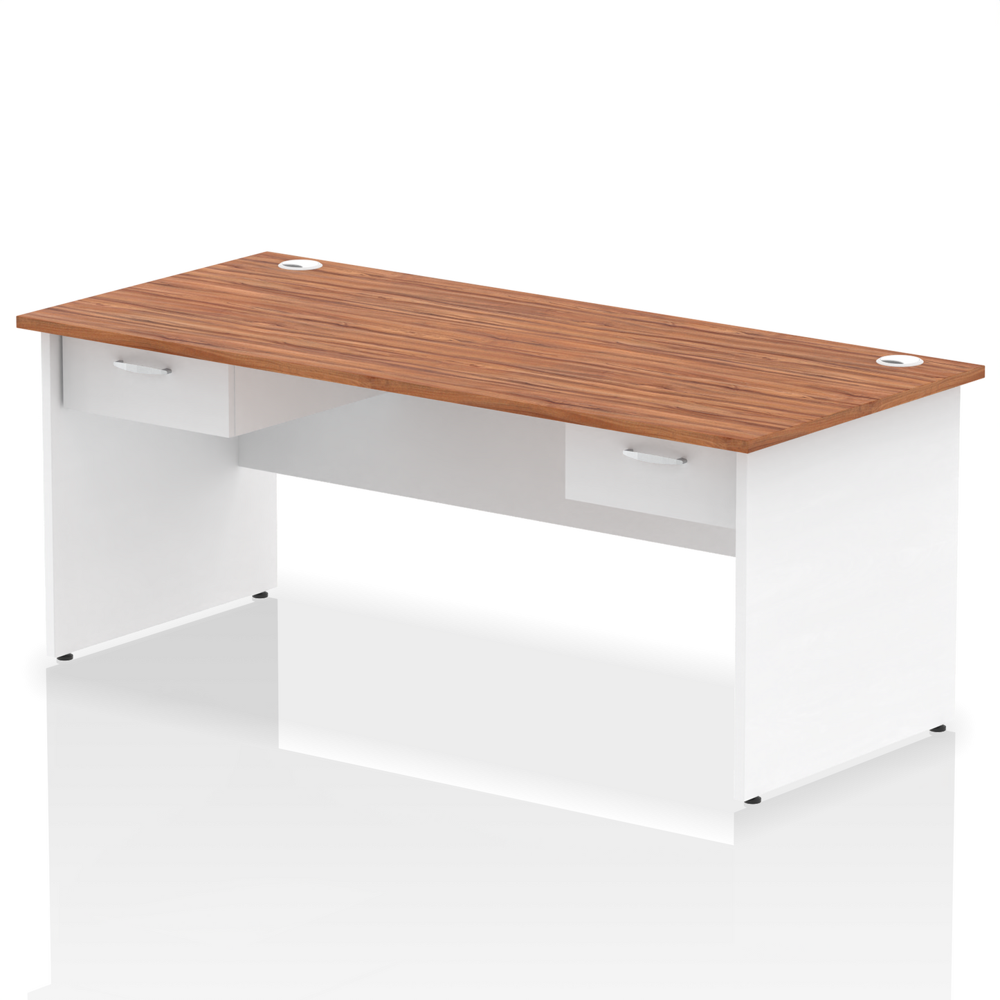 Impulse Panel End Straight Desk Frame With Two One Drawer Fixed Pedestals