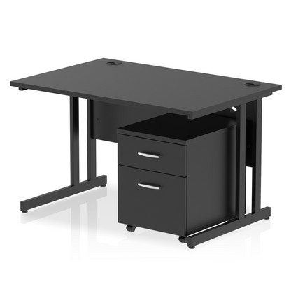 Impulse 1200mm Cantilever Straight Desk With Mobile Pedestal