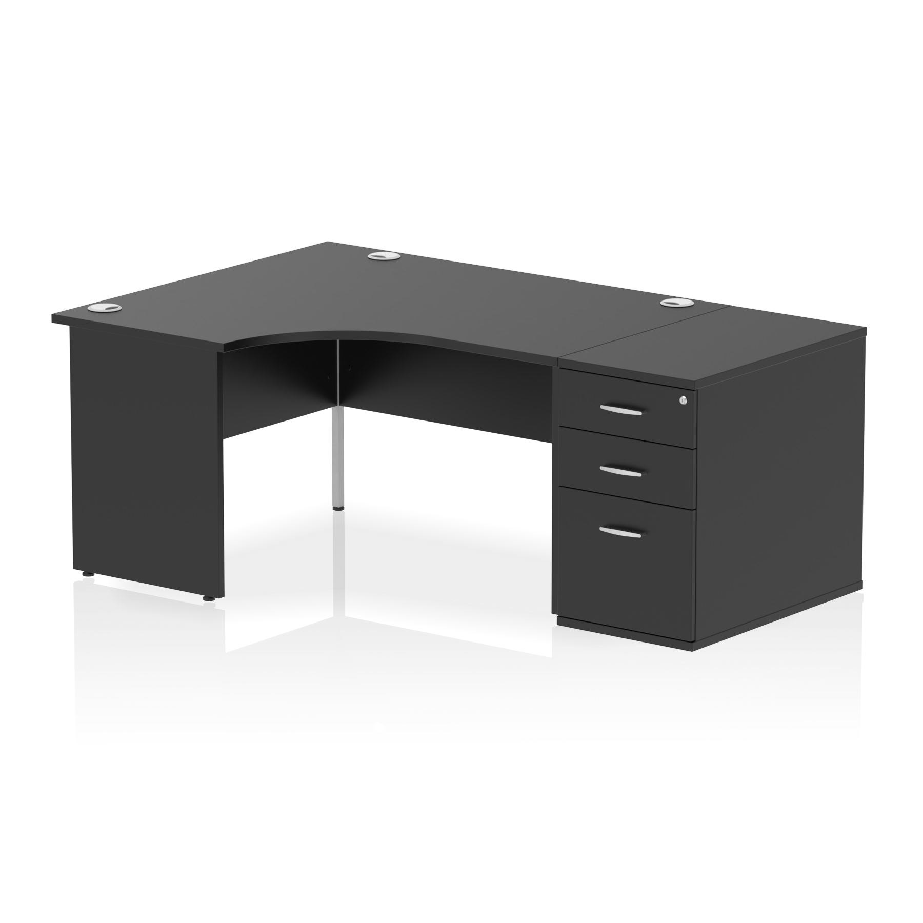 Impulse Panel End Crescent Desk Workstation