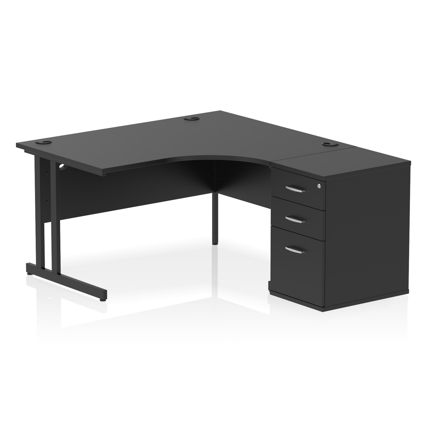 Impulse 1400mm Cantilever Right Crescent Desk Workstation