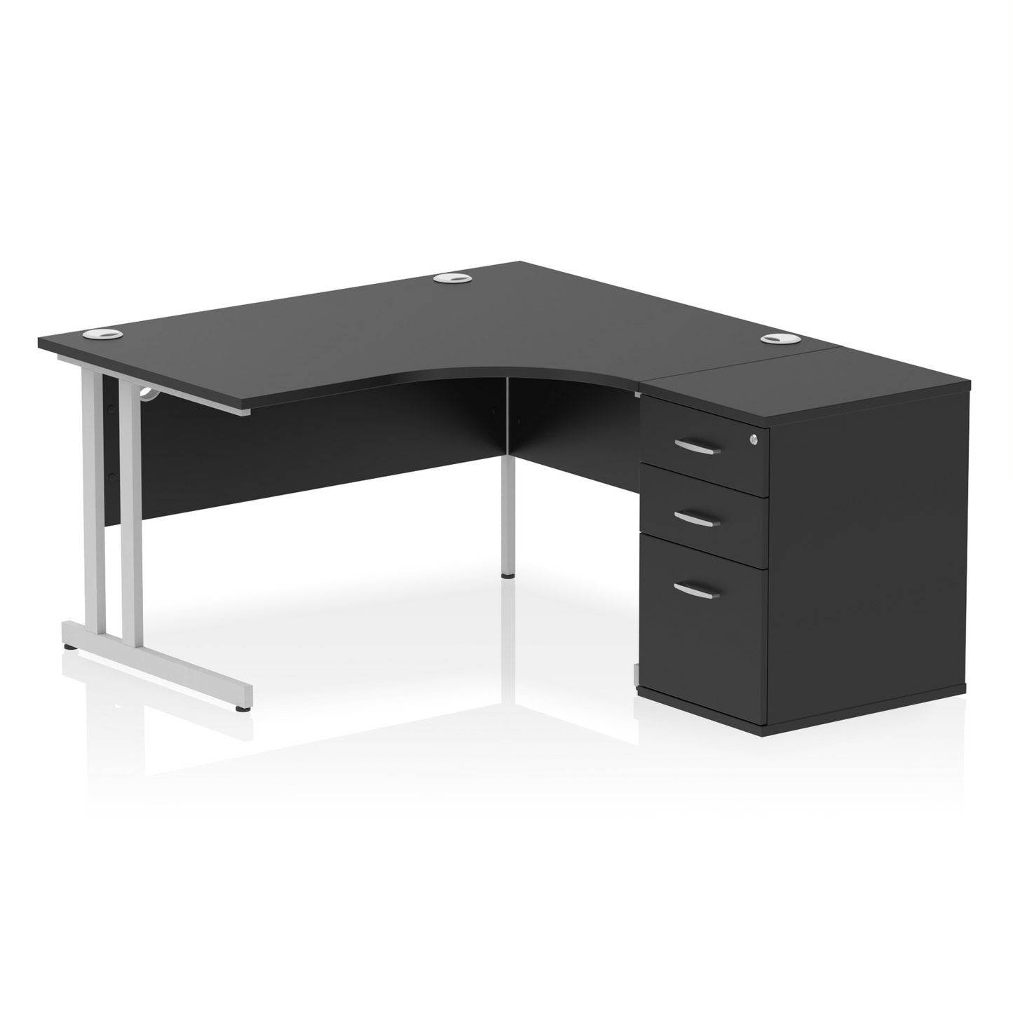 Impulse 1400mm Cantilever Right Crescent Desk Workstation