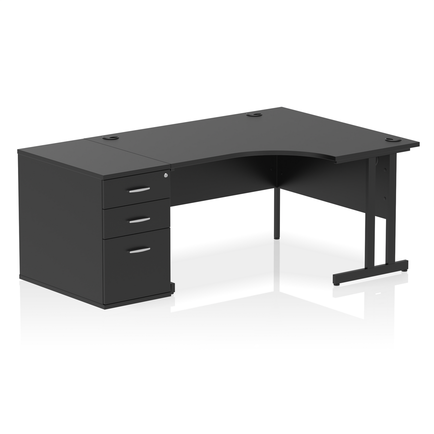 Impulse 1400mm Cantilever Right Crescent Desk Workstation