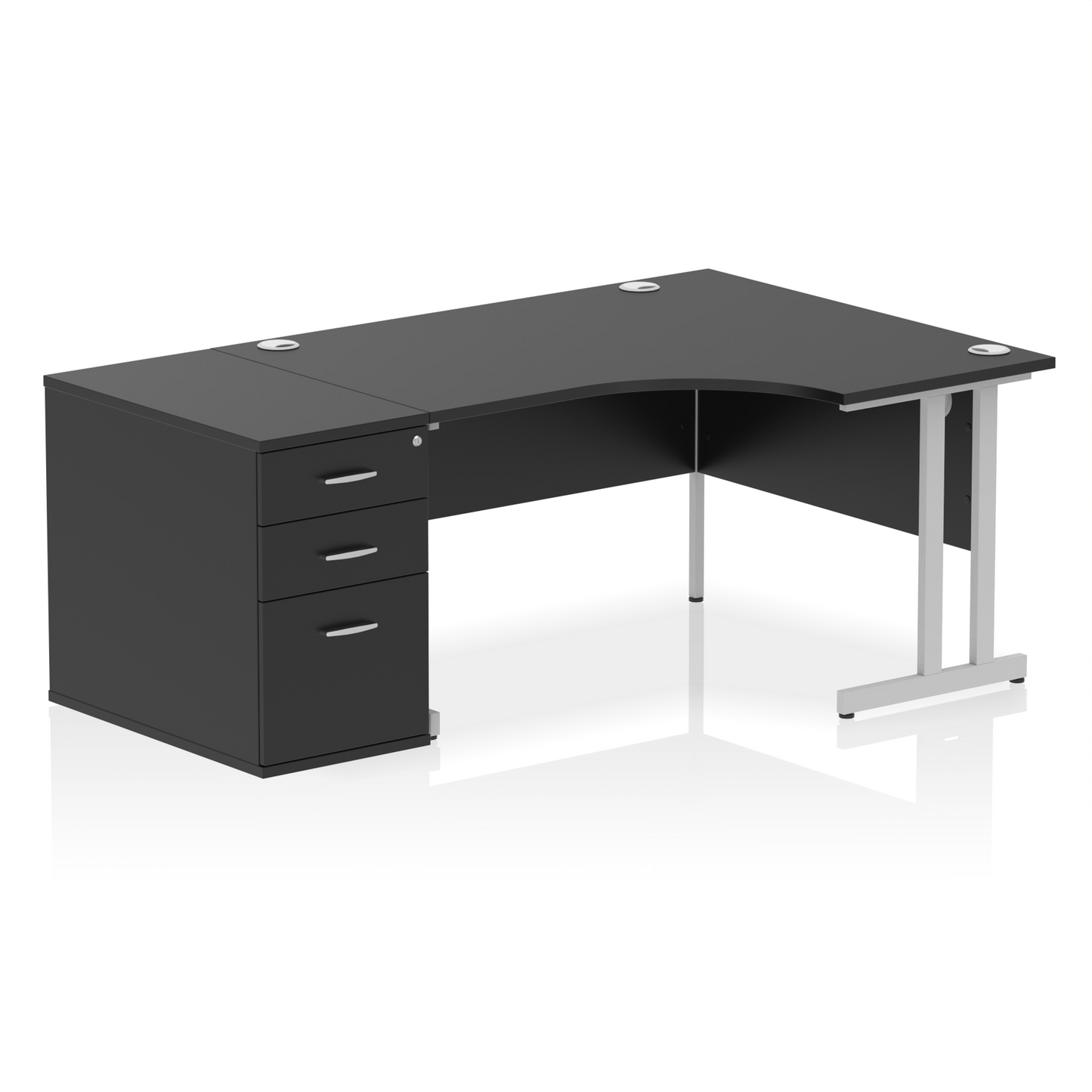 Impulse 1400mm Cantilever Right Crescent Desk Workstation