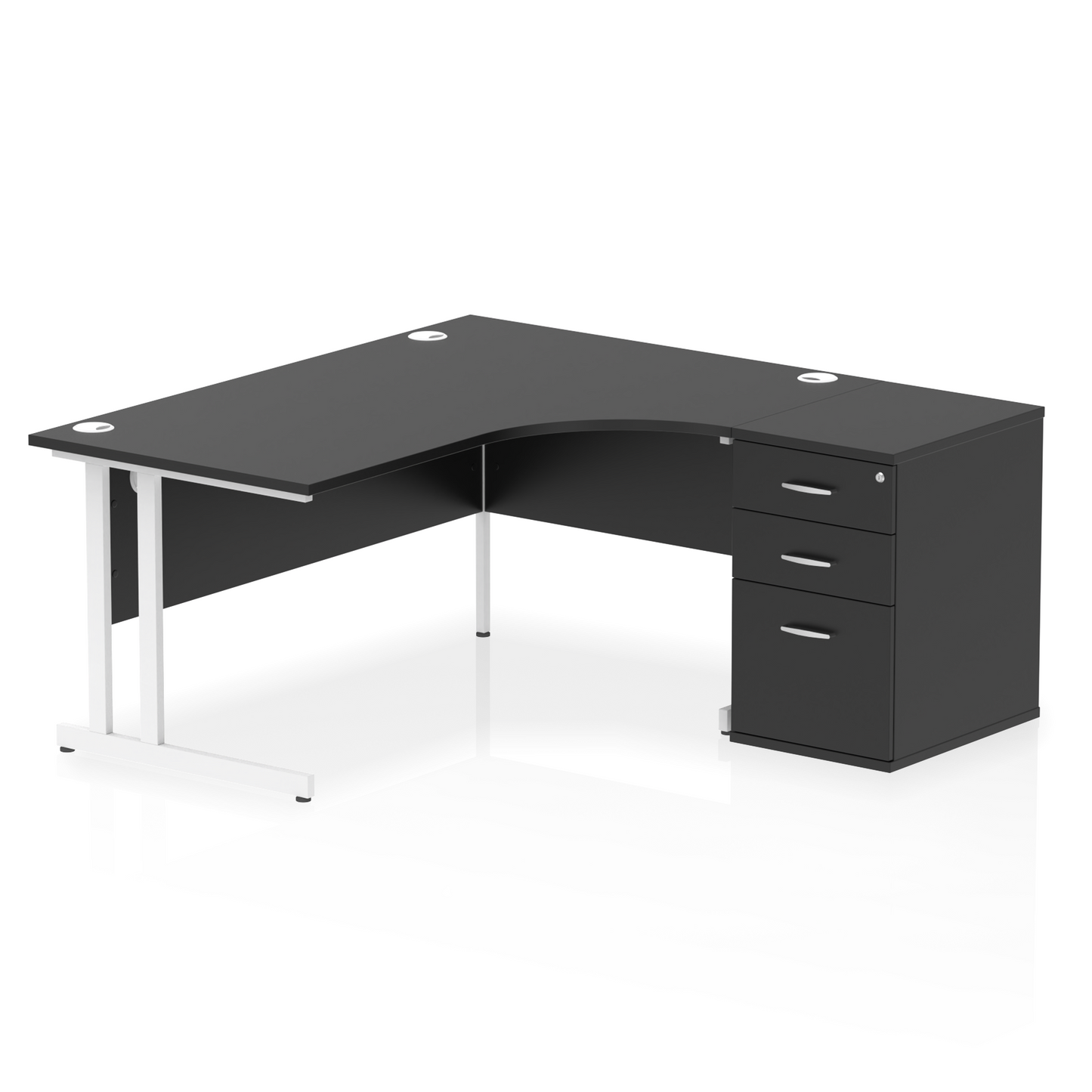 Impulse 1600mm Cantilever Right Crescent Desk Workstation