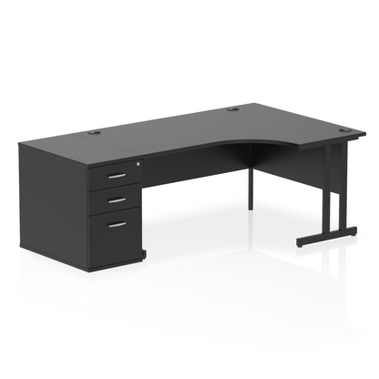 Impulse 1600mm Cantilever Right Crescent Desk Workstation