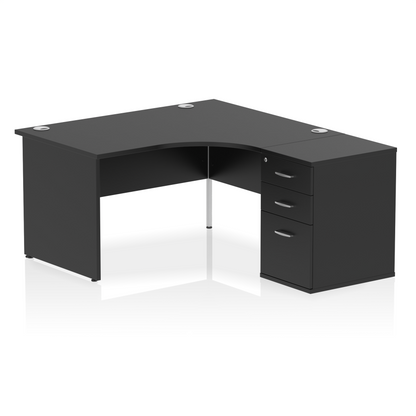 Impulse Panel End Crescent Desk Workstation