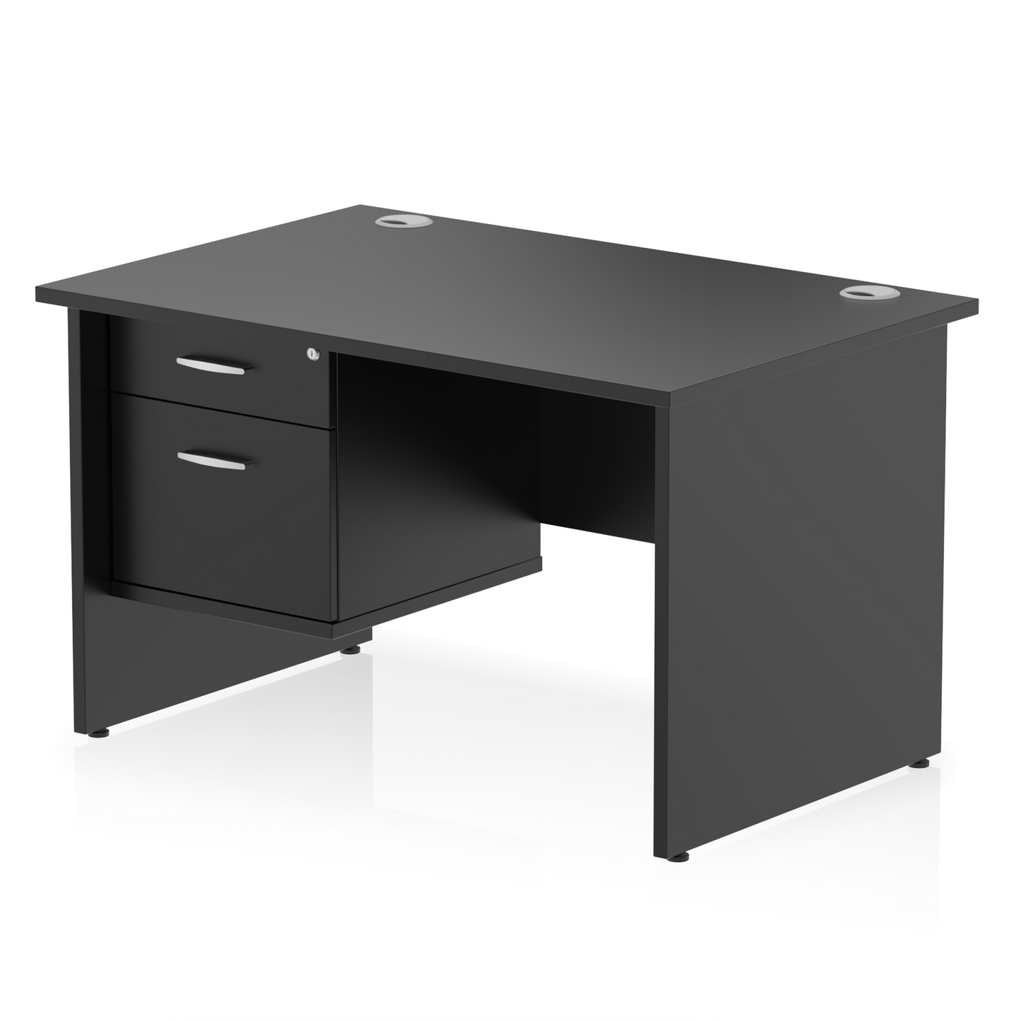 Impulse 1200mm Panel End Straight Desk With Single Fixed Pedestal