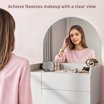 HOMCOM Three Drawer Compact Dressing Table - White