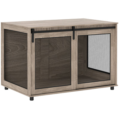PawHut Dog Crate Furniture with Sliding Door for Extra Large Dogs, 118 x 75.5 x 82cm, Walnut Brown 