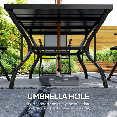 Outsunny Five-Piece Steel Frame Patio Set - Grey/Black 