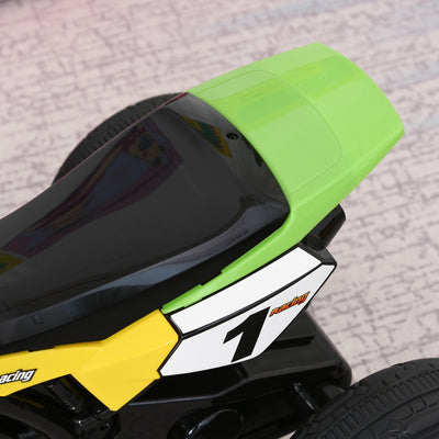 HOMCOM Toddler Pedal Motorcycle Kids Ride On Tricycle Early Learning w/ Music Lights Handlebar Stickers Exercise Boys Girls Gift for Kids 18 - 36 Months Green 