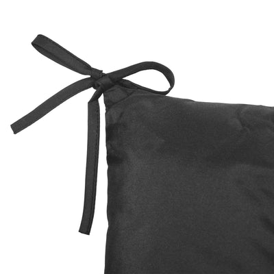 Outsunny 3 Seater Bench Cushion, Garden Chair Cushion with Back and Ties for Indoor and Outdoor Use, 98 x 150 cm, Black 