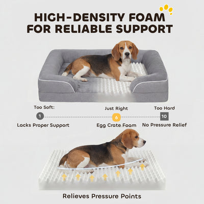 PawHut Dog Sofa Bed, Washable Pet Bed with Removable Cover and Non-Slip Bottom for Cats, Small and Medium Dogs, Grey 
