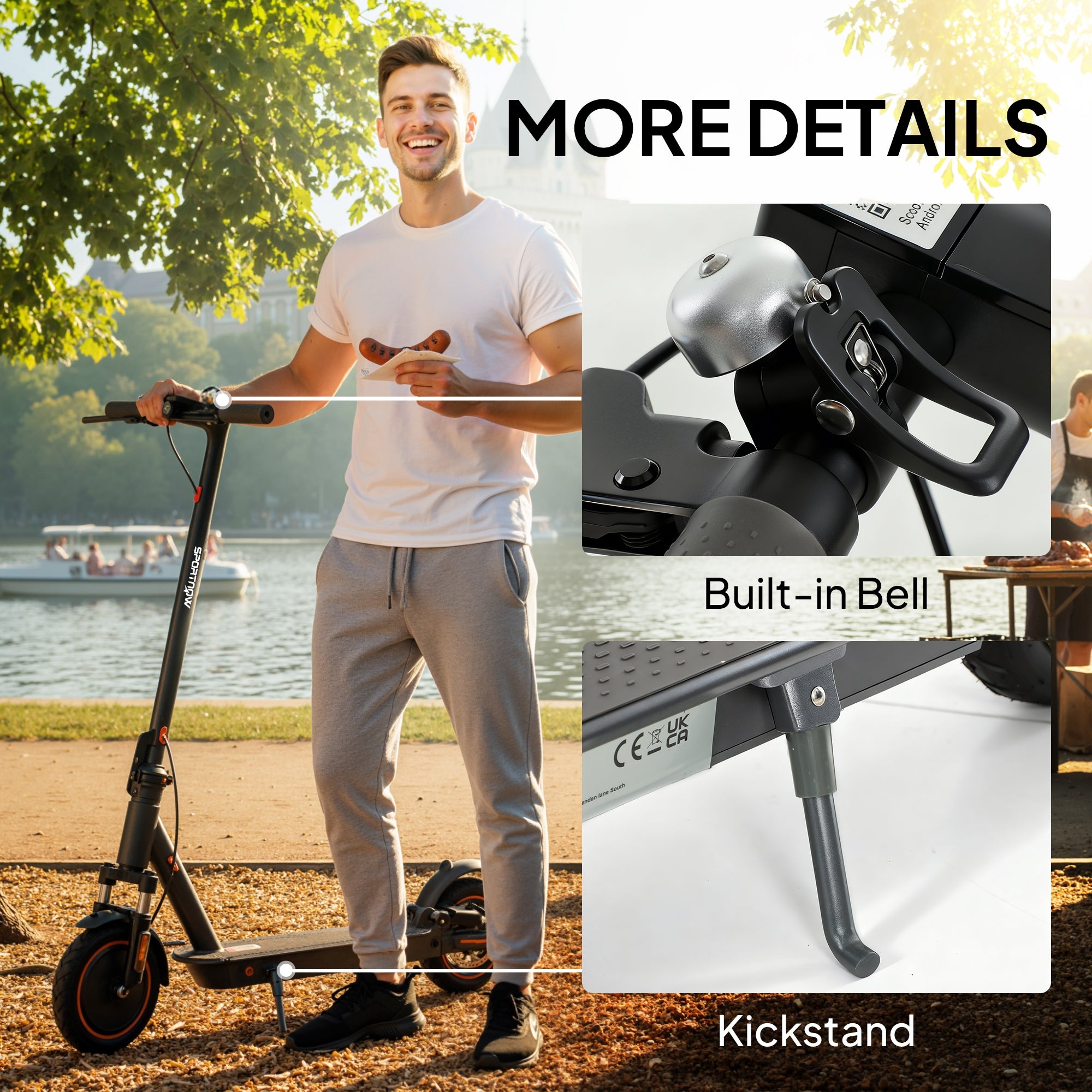 SPORTNOW Foldable Electric Scooter with 350W Motor, Up to 25km/h 