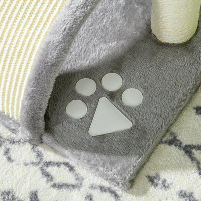 PawHut Cat Tree, Kitten Scratcher Activity Centre, with Sisal Scratching Post, Toy Ball - Grey 