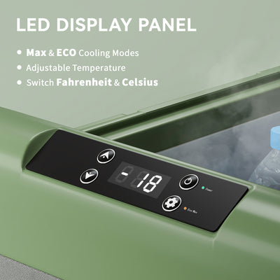 Outsunny 40L Portable Car Refrigerator - Light Green and Grey 