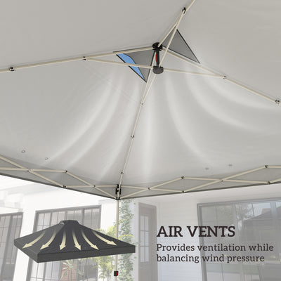 Outsunny Gazebo Roof Replacement UV50+ Waterproof Pop Up Canopy Cover with 8 Drainage Holes 3 x 3 m Dark Grey 