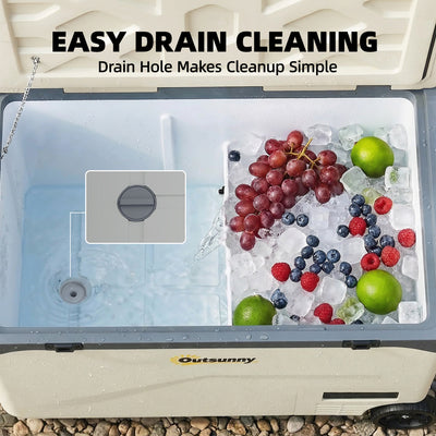 Outsunny 42.5L Compressor Car Fridge Freezer, Camping Refrigerator with App Control, 20℃-20℃ 