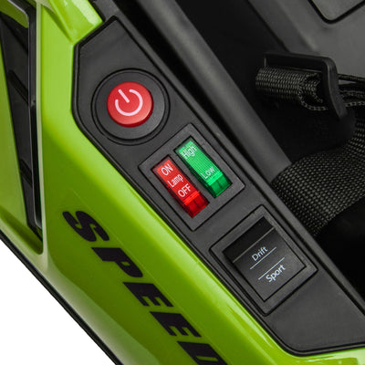 HOMCOM 24V Electric Go Kart for Kids with Adjustable Seat for 6-12 Years, Green 