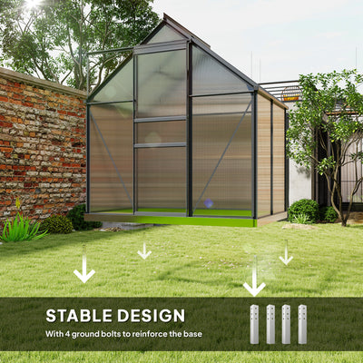 Outsunny 192.5 x 131cm Walk-In Polycarbonate Greenhouse 