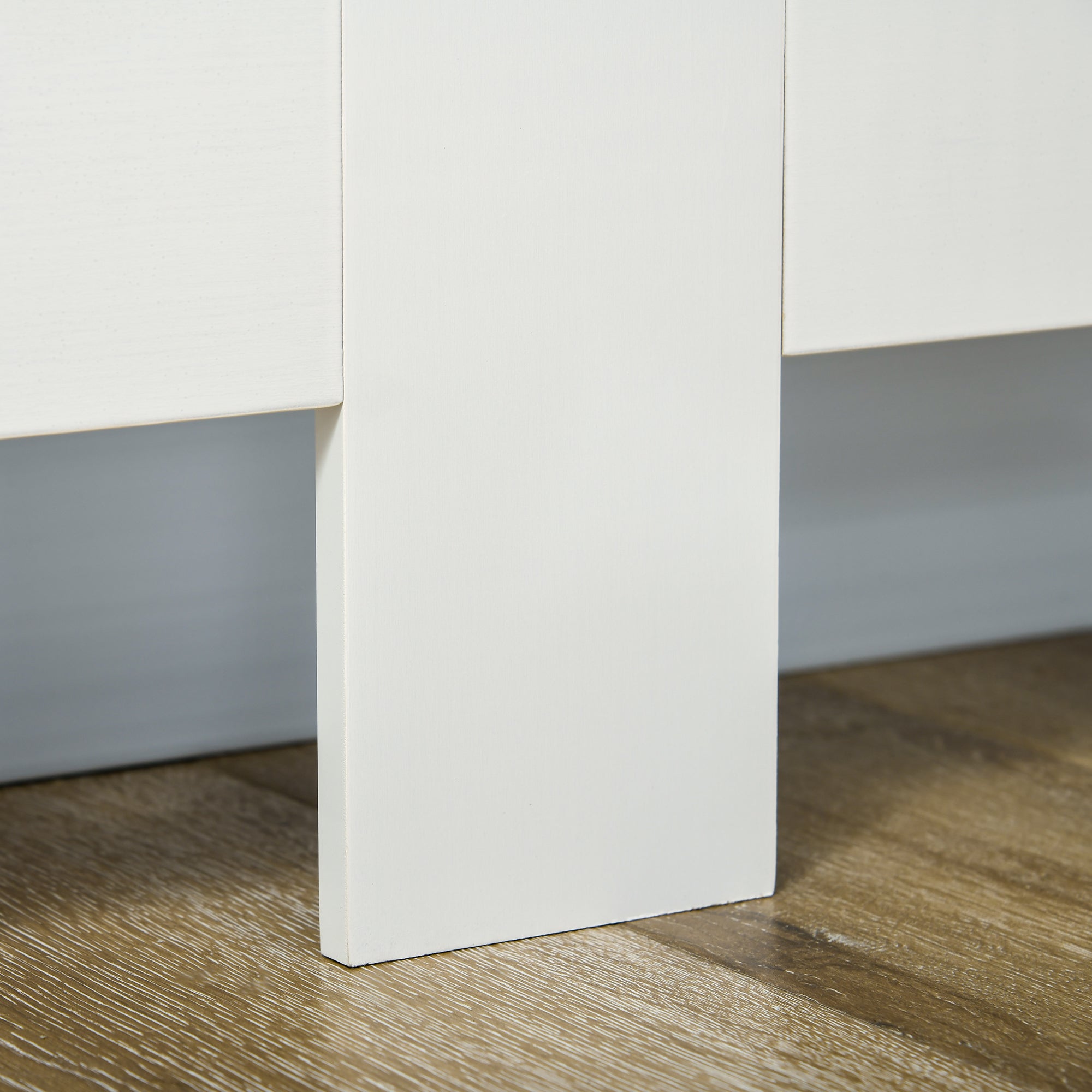 HOMCOM Slatted Radiator Cover Painted Cabinet MDF Lined Grill in White (172L x 19W x 81H cm) 