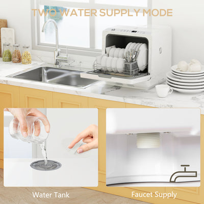 HOMCOM Multi-Program 6L Tabletop Dishwasher 