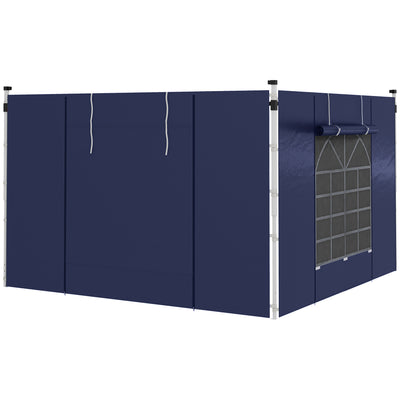 Outsunny Set of Two 195 x 295cm Replacement Gazebo Side Walls - Blue 