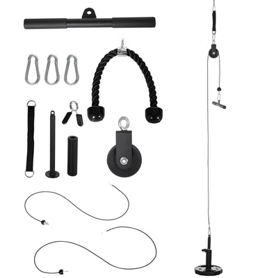 SPORTNOW Cable Machine Pulley System, Lats Pull Down System, with DIY Loading Weight Pin 