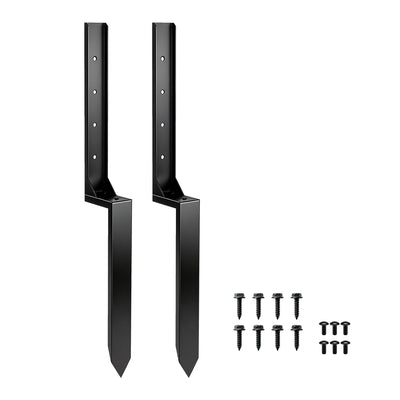 Outsunny 2 Pack Fence Post Repair Kit, 81 cm Metal Fence Post Support with Drill, Garden Ground Spikes for Broken Gate, Posts 
