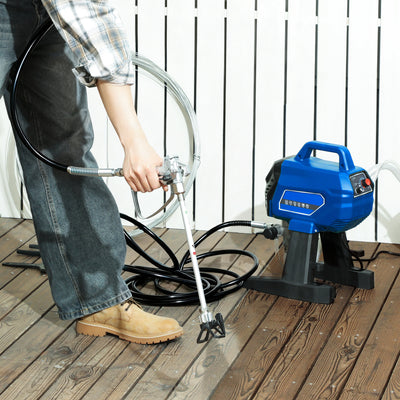 HOMCOM Airless Paint Sprayer, Thinning-Free Electric Paint Spray Gun for Walls, Fences & DIY Projects, Dark Blue 