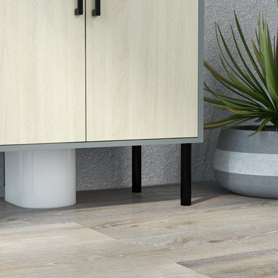 kleankin Under Sink Cabinet, Bathroom Vanity Unit, Storage Cupboard with Double Doors and Storage Shelves, 60x30x60cm, Natural 