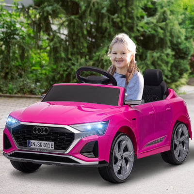 AIYAPLAY Audi Q8 e-tron Sportback Licensed 12V Ride on Car w/ Remote, 4 Spring Suspension Wheels, Headlights, Music, Horn - Pink 